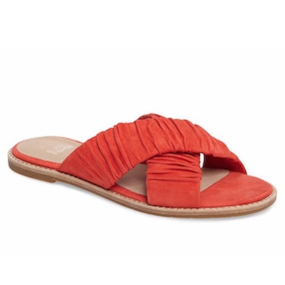 Eileen Fisher Shoes - Eileen Fisher Cross Slide Tumbled Nubuck Sandals